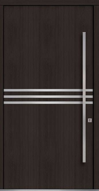 Pivot Mahogany-Wood-Veneer Wood Front Door  - GD-PVT-L2 48x96