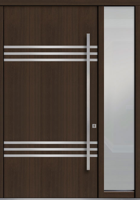 Pivot Mahogany-Wood-Veneer Wood Front Door  - GD-PVT-L3 1SL18 48x96