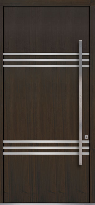 Pivot Mahogany-Wood-Veneer Wood Front Door  - GD-PVT-L3 48x108