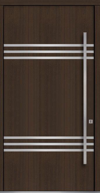 Pivot Mahogany-Wood-Veneer Wood Front Door  - GD-PVT-L3 48x96