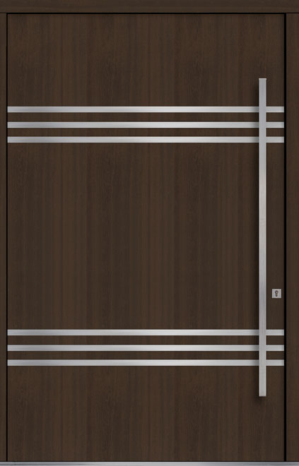 Pivot Mahogany-Wood-Veneer Wood Front Door  - GD-PVT-L3 60x96