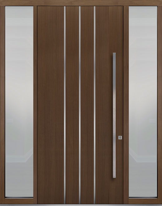 Pivot Oak-Wood-Veneer Wood Front Door  - GD-PVT-L6 2SL18 48x108