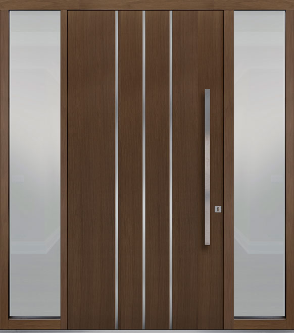 Pivot Oak-Wood-Veneer Wood Front Door  - GD-PVT-L6 2SL18 48x96