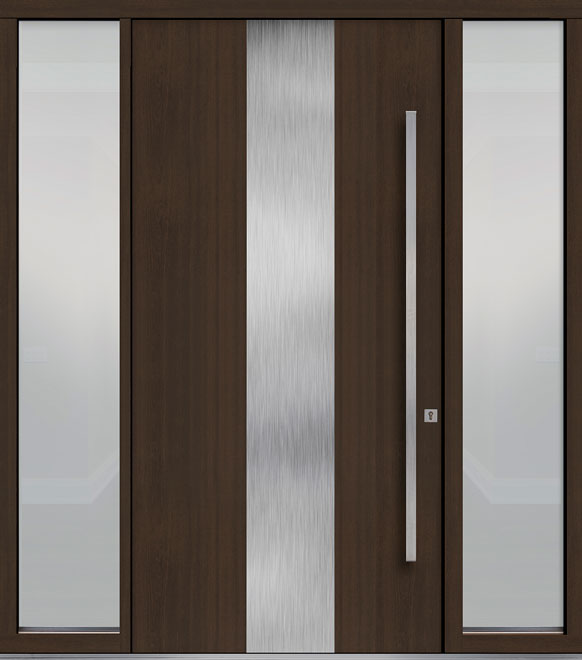 Pivot Mahogany-Wood-Veneer Wood Front Door  - GD-PVT-M2 2SL18 48x96