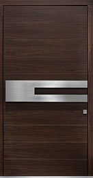 Custom Pivot Front  Door Example, Mahogany Wood Veneer-Walnut GD-PVT-A4W CST