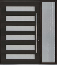Custom Pivot Front  Door Example, Mahogany-Wood-Veneer-Espresso DB-PVT-006 1SL24 60x96 Austin, Texas
