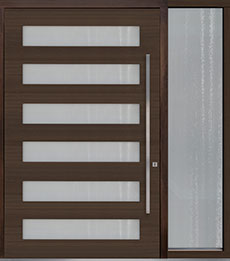 Custom Pivot Front  Door Example, Mahogany-Wood-Veneer-Walnut DB-PVT-006 1SL24 60x96 in New York