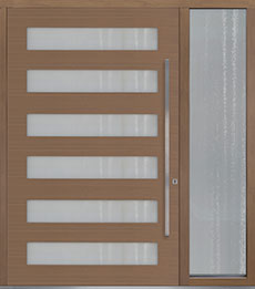 Custom Pivot Front  Door Example, Oak-Wood-Veneer-Light-Loft DB-PVT-006 1SL24 60x96 in New York