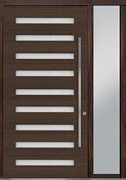 Custom Pivot Front  Door Example, Mahogany-Wood-Veneer-Walnut DB-PVT-009 1SL18 48x96