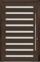Custom Pivot Front  Door Example, Mahogany-Wood-Veneer-Walnut DB-PVT-009 60x96 Chicago