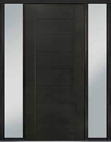 Custom Pivot Front  Door Example, Mahogany-Wood-Veneer-Espresso DB-PVT-711 2SL18 48x108 in Michigan