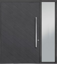 Custom Pivot Front  Door Example, Oak-Wood-Veneer-Gray-Oak DB-PVT-716 1SL24 60x96