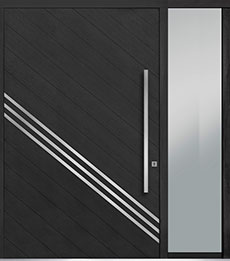 Custom Pivot Front  Door Example, Oak-Wood-Veneer-Espresso DB-PVT-716A 1SL24 60x96 in Minneapolis, Minnesota