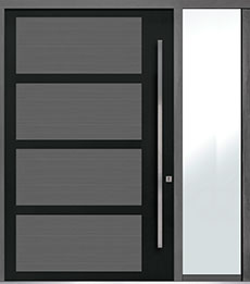 Custom Pivot Front  Door Example, Aluminum-Clad-and-Oak-Gray-Oak DB-PVT-825 1SL24 60x96 Austin, Texas