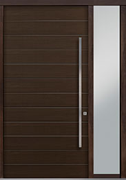Custom Pivot Front  Door Example, Mahogany-Wood-Veneer-Walnut DB-PVT-A3 1SL18 48x96 in California
