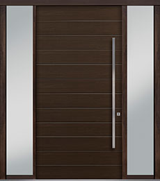 Custom Pivot Front  Door Example, Mahogany-Wood-Veneer-Walnut DB-PVT-A3 2SL18 48x96 in New York