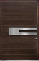 Custom Pivot Front  Door Example, Mahogany-Wood-Veneer-Walnut DB-PVT-A4 60x96 in New York