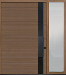 Custom Pivot Front  Door Example, Oak-Wood-Veneer-Light-Loft DB-PVT-A5 1SL24 60x96 Austin, Texas