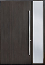Custom Pivot Front  Door Example, Mahogany-Wood-Veneer-Coffee-Bean DB-PVT-A6 1SL18 48x96 Austin, Texas