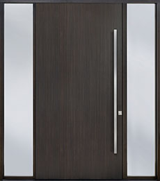 Custom Pivot Front  Door Example, Mahogany-Wood-Veneer-Coffee-Bean DB-PVT-A6 2SL18 48x96 in Nebraska