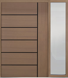 Custom Pivot Front  Door Example, Oak-Wood-Veneer-Light-Loft DB-PVT-B1 1SL24 60x96 in Minneapolis, Minnesota