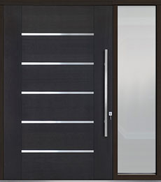 Custom Pivot Front  Door Example, Mahogany-Wood-Veneer-Espresso DB-PVT-B5 1SL24 60x96 in California