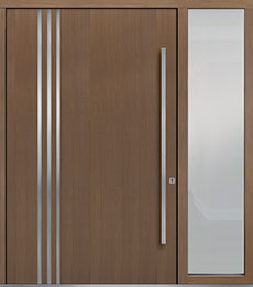 Custom Pivot Front  Door Example, Oak-Wood-Veneer-Light-Loft DB-PVT-L1 1SL24  60x96