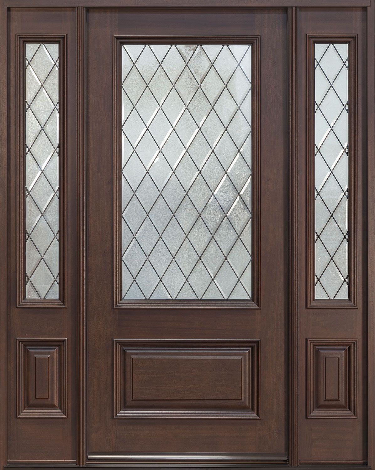 101_DG_2SL_Mahogany-Walnut Classic Entry Door, Diamond-Glue-Chip Glass ...