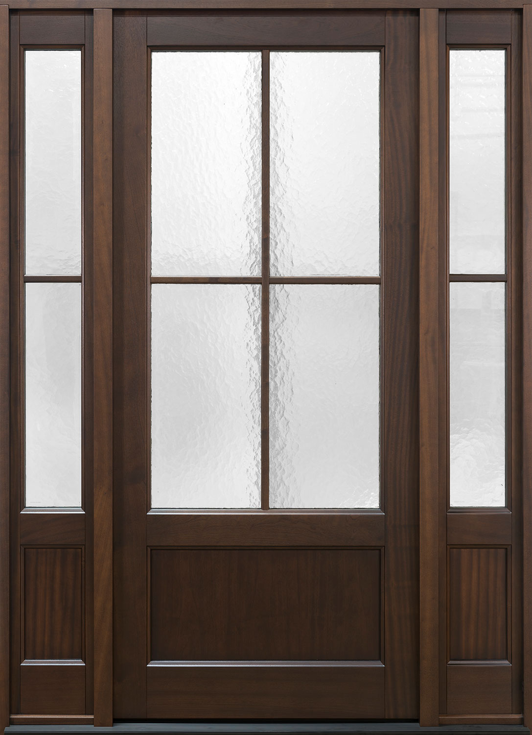 Classic Mahogany Solid Wood Front Entry Door - Single with 2 Sidelites - DB-104PW 2SL
