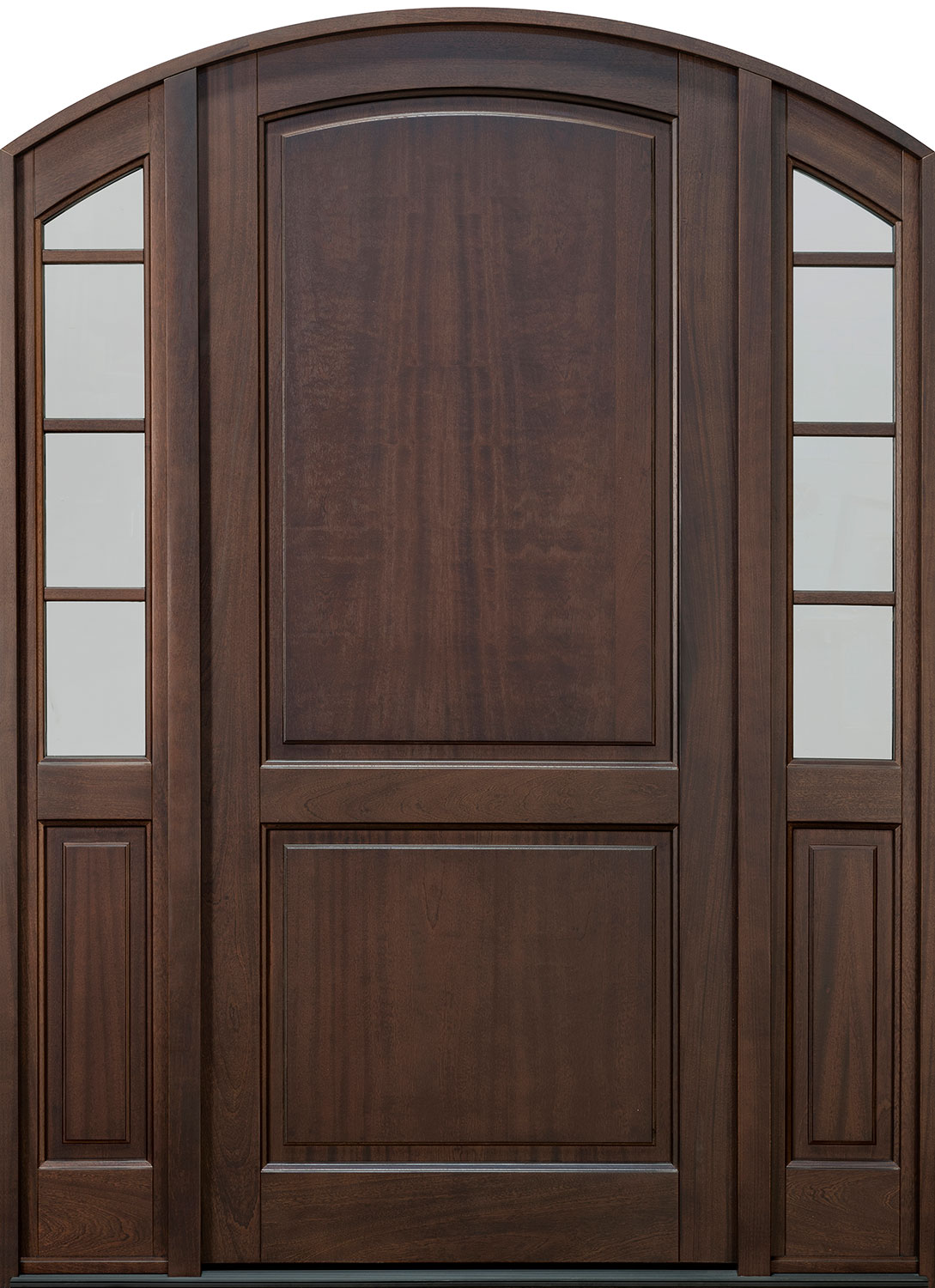 Classic Mahogany Solid Wood Front Entry Door - Single with 2 Sidelites - DB-802PW 2SL
