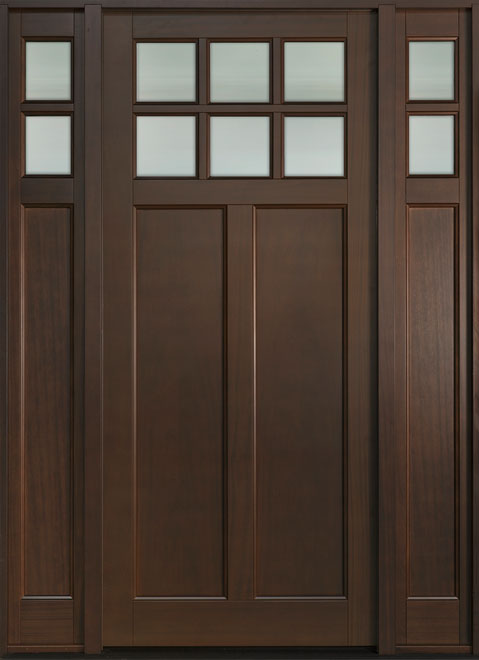 Classic Mahogany Wood Front Door  - GD-112PW  2SL