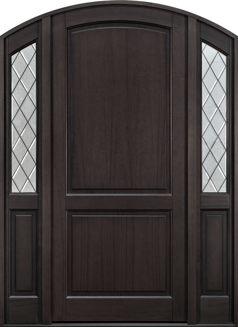 Classic Mahogany Wood Front Door  - GD-802PWDG 2SL CST