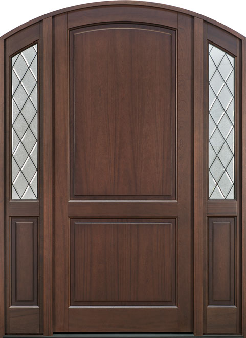 Classic Mahogany Wood Front Door  - GD-802PWDG 2SL CST