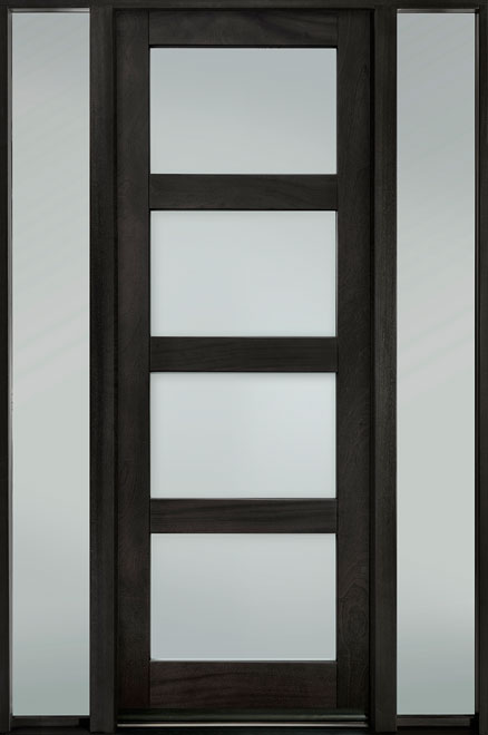 Classic Mahogany Wood Front Door  - GD-823PT 2SL-F