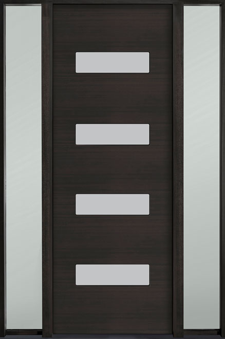 Modern Euro Collection Mahogany Wood Veneer Wood Front Door  - GD-EMD-004T 2SL