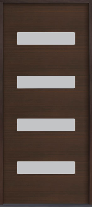 Modern Euro Collection Mahogany Wood Veneer Wood Front Door  - GD-EMD-004W