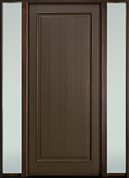 GD-001PW 2SL-F Single with 2 Sidelites Mahogany-Walnut Wood Front Entry Door