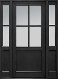 GD-004PW 2SL Single with 2 Sidelites Mahogany-Espresso Wood Front Entry Door