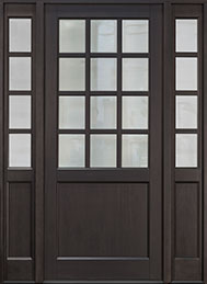 GD-012PW 2SL Single with 2 Sidelites Mahogany-Espresso Wood Front Entry Door