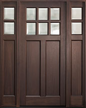 GD-112PS 2SL Single with 2 Sidelites Mahogany-Walnut Wood Front Entry Door