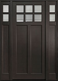 GD-112PW  2SL Single with 2 Sidelites Mahogany-Espresso Wood Front Entry Door