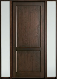 GD-201PW 2SL-F Single with 2 Sidelites Mahogany-Walnut Wood Front Entry Door