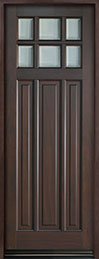 GD-311PT Single Mahogany-Walnut Wood Front Entry Door