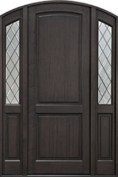 GD-802PTDG 2SL Single with 2 Sidelites Mahogany-Espresso Wood Front Entry Door