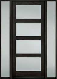 GD-823PW 2SL-F Single with 2 Sidelites Mahogany-Espresso Wood Front Entry Door