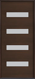 GD-EMD-004W, Modern Mahogany Wood Veneer-Walnut Front Door