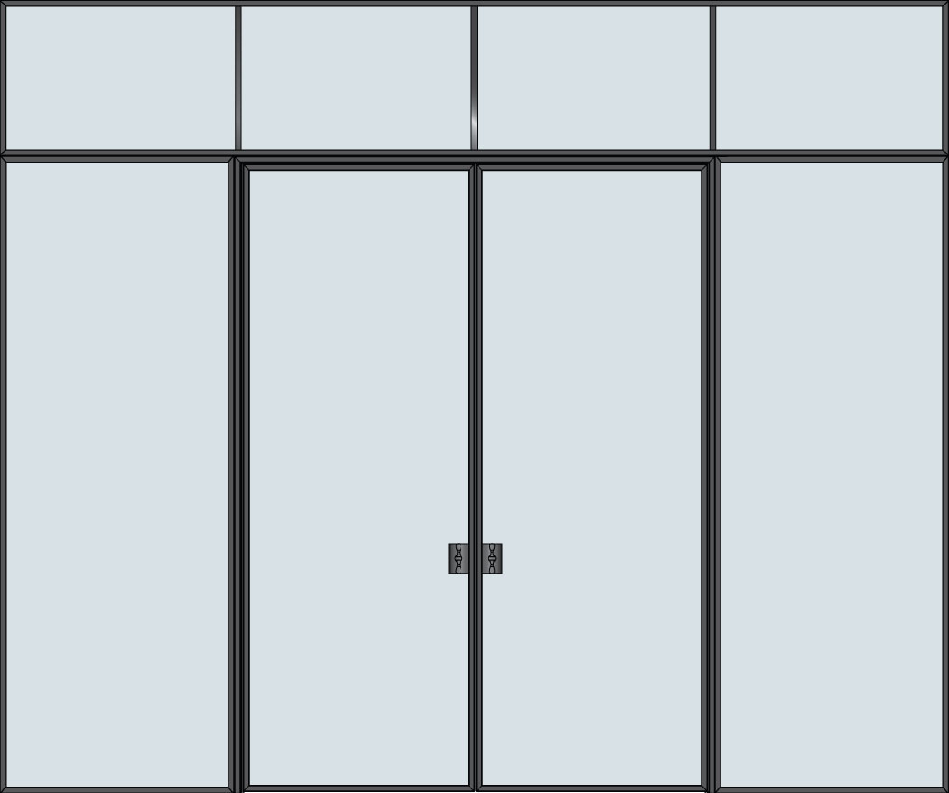 Steel & Glass Interior Door STL-W1-DD-2SL-TR in Maryland, Virginia, Washington DC