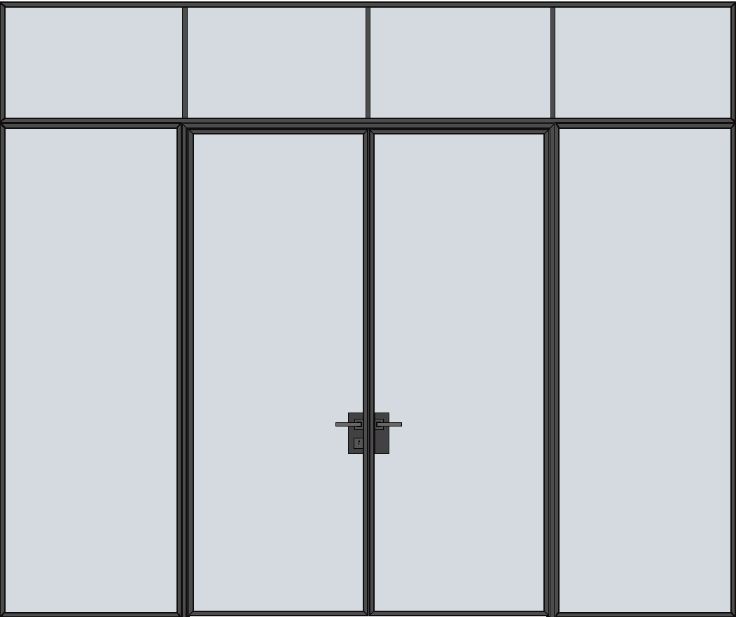 Steel & Glass Interior Door STL-W1-DD-2SL-TR in Pittsburgh, PA