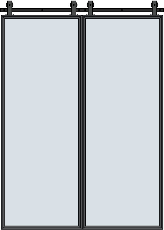Steel & Glass Interior Door STL-W1-DD-Barn
