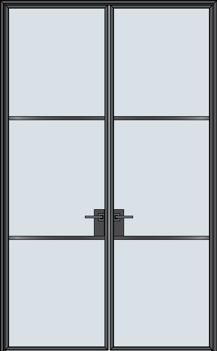 Steel & Glass Interior Door STL-W3-DD Quick-Ship in Pittsburgh, PA